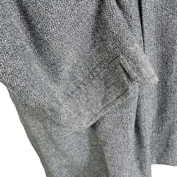 Hot Cotton Gray Herringbone Woven Tunic Top V-Neck Classic Lagenlook size L - Picture 3 of 10